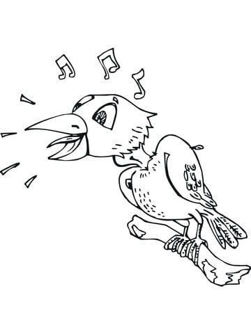 Cartoon Blackbird Coloring Page